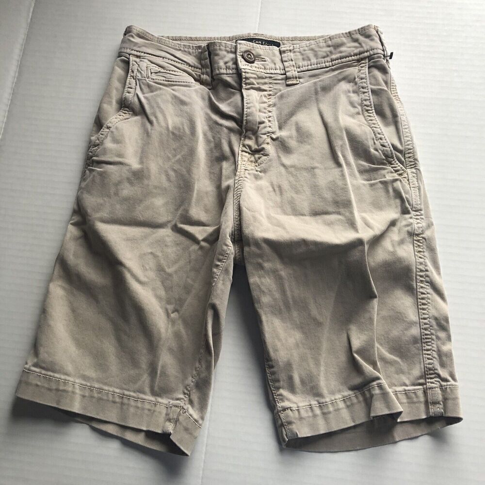 American Eagle Extreme Flex Classic Khaki Shorts Sz 26 A174